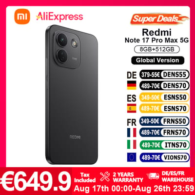 Globale versie Redmi Note 17 Pro Max 5G 6.83' Smartphone 5G 9210mAh Batterij 100W HyperCharge IP66 IP68 Krachtige Snapdragon ®   6e generatie 5