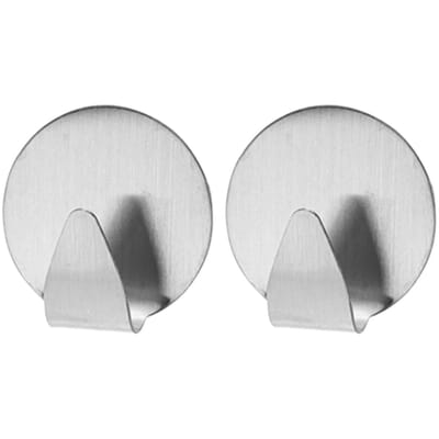Excellent houseware Zelfklevende rvs haakjes - rond - 6x stuks - 5 x cm - handdoekhaakjes