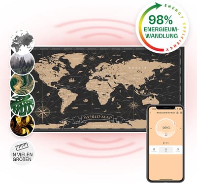 Klarstein Air Art Smart Infraroodverwarming, Infraroodverwarming met IoT/WiFi app-bediening, Openraamdetectie, Infraroodverwarming met thermostaat, CO2-vrije elektrische verwarming 700W