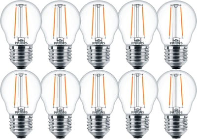 Philips CorePro LEDLuster P45 E27 2W 2700K 250lm 230V - Helder - Warm Wit - Per doos á 10 stuks