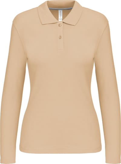 Kariban Damespolo lange mouwen K244 - Light Sand - S