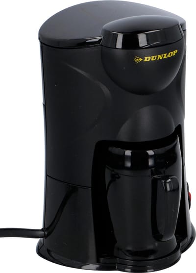 Dunlop Koffiezetapparaat incl. mok - 1 kop - 12V  - 170 watt - Zwart - 13x11x19 cm