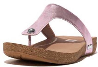FitFlop FitFlop Iqushion Metallic-Leather Toe-Post Sandals PAARS - Maat 39