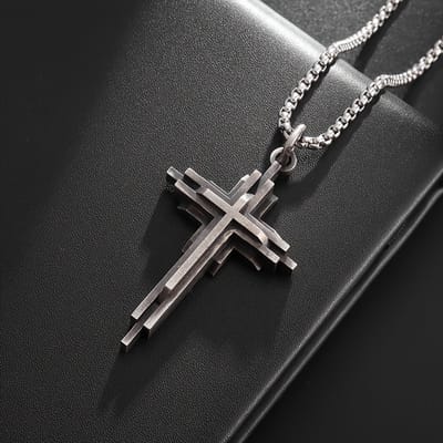 VANDAAG VERZONDEN - Ketting - Kruis - Christelijk - Staal - Jezus