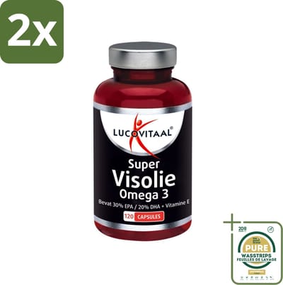 Lucovitaal - Visolie - Super Omega 3 - 120 Capsules - Voordeelverpakking - 2 stuks - Omega 6 - Vitamine e