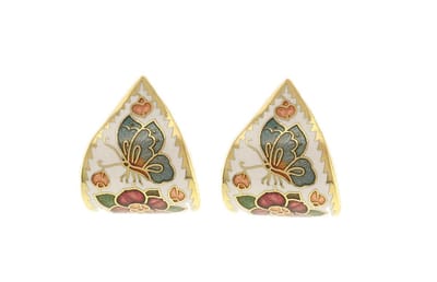 Behave - Oorclips dames - vlindermotief - wit - 3 cm