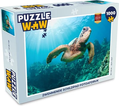 Puzzel Zwemmende schildpad fotoafdruk - Legpuzzel - Puzzel 1000 stukjes volwassenen