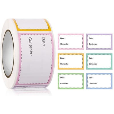 Lot de 250 étiquettes autocollantes en papier pour le stockage des aliments au réfrigérateur et au congélateur, blanches, pour la maison