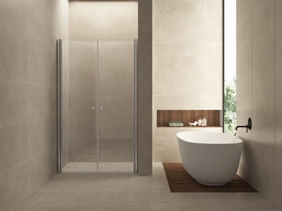 Wiesbaden dubbele pendeldeur in nis - 90x200cm - Douchedeur - 6 mm NANO Glas