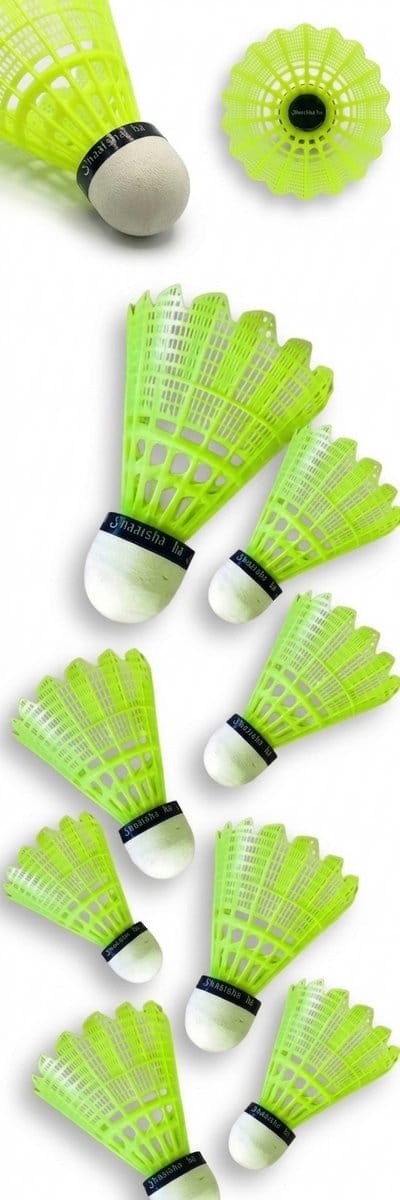 10x Professionele Badmintonshuttles: Hybride Nylon met Natuurveren – Hoogwaardige Gele Shuttlecocks voor Optimale Vluchtstabiliteit, Duurzaamheid & Maximale Prestaties bij Trainingen en Competitieve Wedstrijden Met Kajal Sticker