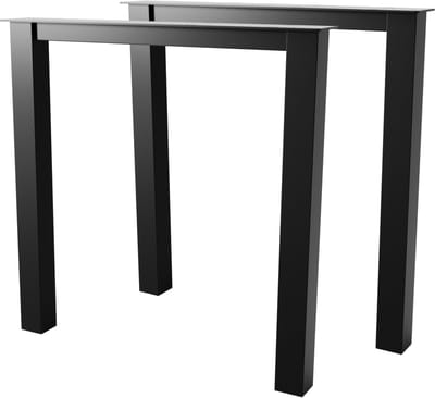 MetaloPro Tafelpoten Etamin Lite - 2x Zwarte Metalen Poten In Rechthoekige Vorm Voor Moderne, Minimalistische Tafels In Huishoudens En Kantoren