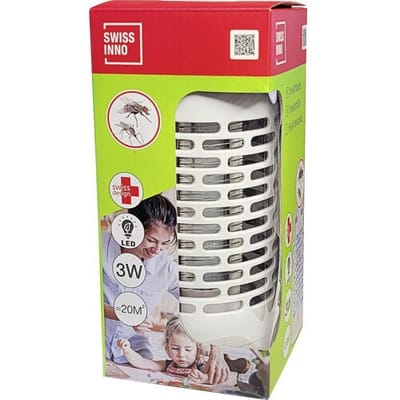 Swissinno 3W LED 1 254 001 Vliegenlamp LED-lamp, Stroomgaas 3 W (Ø x h) 100 mm x 225 mm Wit 1 stuk(s)