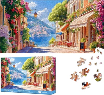 Puzzelen met Landschapsafbeeldingen: 1000 Stukjes Jigsaw Puzzel van Kustbloemen, Uitdagend en Leuk voor Gezinnen, Perfect als Cadeau, 80 x 41 cm