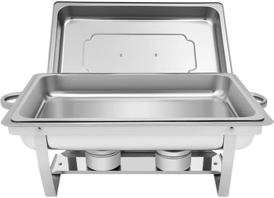 Velori Buffetwarmer RVS - Voedselwarmer Buffetset 9L - Catering Warmhoudbak - Rechthoekige Bain Marie - 62 x 34 x 31 cm