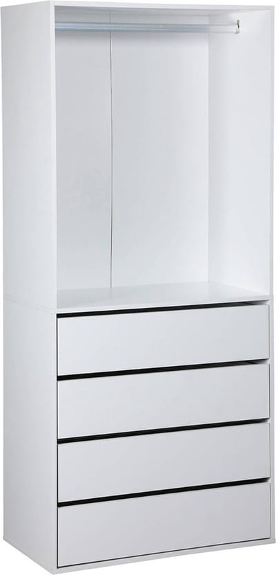 sweeek - Open kledingkast module hangruimte en 4 lades 80cm - modulo