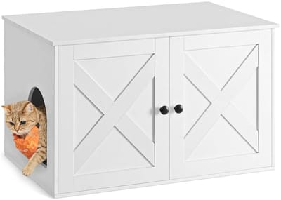 Kattenbak Kast - Kattenhuis met Deuren - Katten Meubel Ombouw - Kattenkast