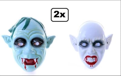 2x Horror zombie masker Pa en Ma