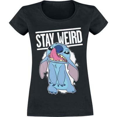 Lilo & Stitch - Disney T-shirt - Stay Weird - S tot XXL - voor Vrouwen - zwart