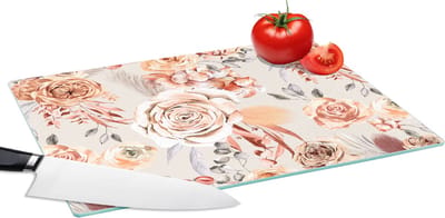 Glazen Snijplank - 39x28 - Rozen - Bloemen - Patroon - Snijplanken Glas