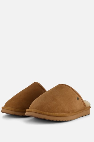 Warmbat Classic Unisex Suede Unisex Sloffen - Cognac