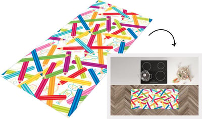 Keukenloper - Loper keuken - Potlood - Patronen - Regenboog - 120x50 cm - Keukenloper vinyl