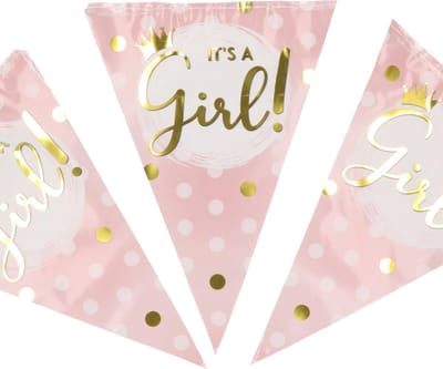 Geboorte vlaggenlijn baby meisje it's a girl - roze - 10 meter - Babyshower - Versiering