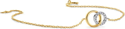 Miore Pure Armband Dames - 9 Karaat - Cirkels - Handgemaakte Schakelarmband - Kleur Geelgoud - 18 cm