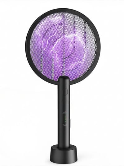 AHD® Elektrische Vliegenmepper - Electrische Vliegenmepper - Oplaadbare Vliegenmepper - Zwart - 45cm x 24cm x 6cm