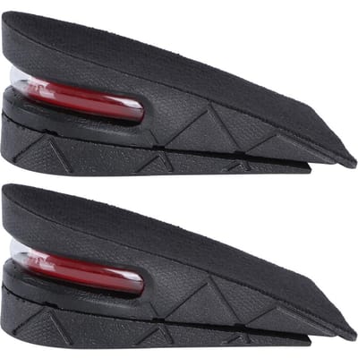 Mannen Vrouwen Universele Ademende Hoogteverhogende Inlegzolen Schoen Lift Pads Kussen 5cm Zwart black