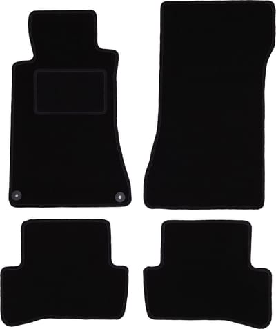Zwarte veloursmatten voor: Mercedes C W203 coupé (2000-2008)