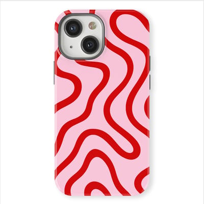 DripCase Curvy Lines Hoesje geschikt voor iPhone 13 Mini | Backcover met Mag | Design Tough Case geschikt voor iPhone 13 Mini Candy Current