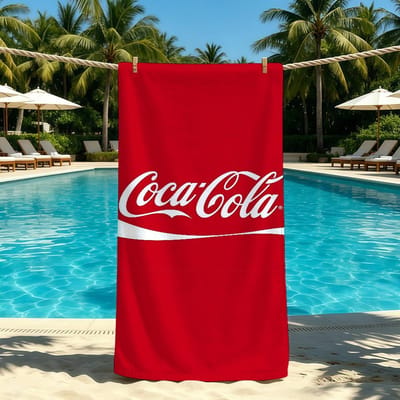 C-Coca-Cola-ES Mode Logo Handdoek Voor Buiten Kamperen Strandhanddoek Super Absorberend Sneldrogende Zomerhanddoek STJ40x70CM