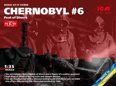 ICM Modelbouwpakket Militaire voertuigen - 35906 Chernobyl No.6 - Feat of Drivers - 3 Figuren Plastic - 1:35 - Modelbouw