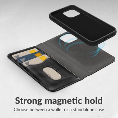 Mobilize Telefoonhoesje geschikt voor Apple iPhone 16e MagSafe Hoesje | Mobilize Gelly Wallet Uitneembare 2in1 Bookcase Portemonnee | Geschikt voor MagSafe | Geschikt voor Draadloos Opladen met Magnetische Ring | Geschikt voor MagSafe Case - Zwart