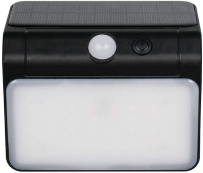 REALITY OLINDA - Wandlamp - Zwart - incl. 1x SMD 2,5 W - Schemersensor - Wandmontage - Oplaadbaar - Zonne-energie - 4000K - Niet dimbaar - Bewegingssensor en orientatielicht - Buitenverlichting - IP44