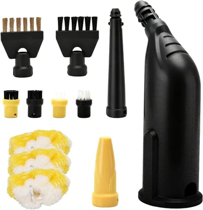 Accessoires voor Stoomreiniger - 12-delige Set met Grout Borstels, Rond Borstel en Microvezeldoeken, Vervangonderdelen voor Effectieve Stoomreiniging