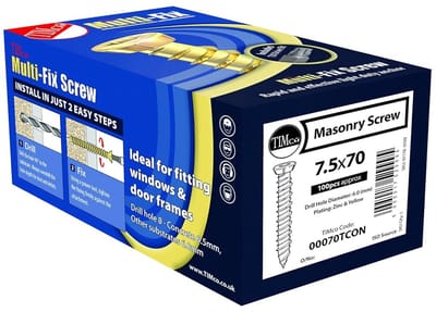 Beton Schroeven ZYP Fix Geel - Verankeringssysteem voor Beton, Steen en Hout (Doos 100 stuks)