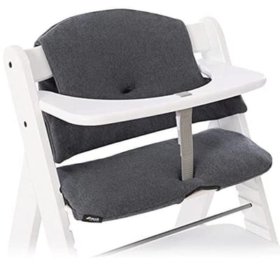 Zitkussens en Stoelverkleiner voor Kinderstoelen - 2-delige Kussenset, 100% Katoen - Jersey Charcoal