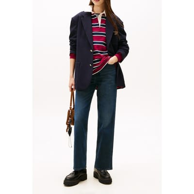 Tommy Hilfiger Layla Slim Straight Jeans Denim Blue Black Size: W27L30 | Straight Pants Outlet | Dames | Blauw