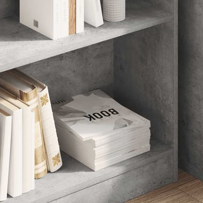 vidaXL - Boekenkast - 80x24x75 - cm - bewerkt - hout - betongrijs