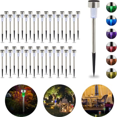 40x solarlamp - LED - tuinverlichting solar - tuinlampen - kleurwisseling