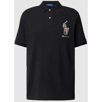 Classic fit poloshirt met labelstitching