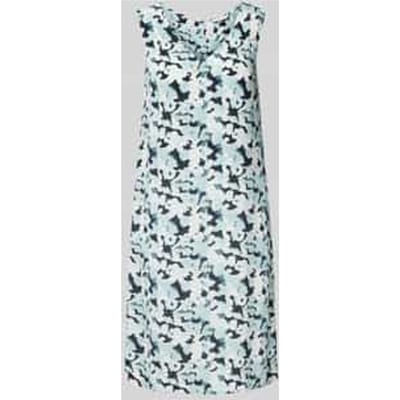 Mini-jurk van viscose met bloemenmotief en V-hals