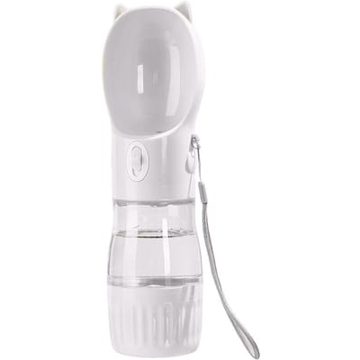Bouteille d'eau 380 ml pour chien de petite et moyenne taille, 2 en 1, pour voyage, chiot, chat, abreuvoir d'extérieur pour Yorkshire One Size gris