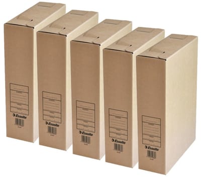 Esselte kantoor archiefdoos - 6x - karton - bruin - 23 x 32 cm - A4 formaat - kantoor artikelen