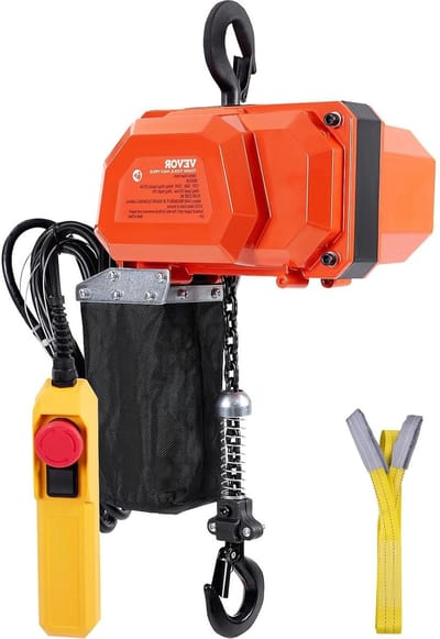 Elektrische Kettingtakel - Hefmachine Lier - Zware Lasten Optillen - Noodstop Systeem - 150 kg Draagvermogen - Oranje