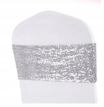 Meble odNowa - Cekin Opaska Stoel - Zilveren - Elastica - Spandex