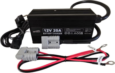Aqua-Marina LiFePO4 Acculader 12V 20A – Slimme Lader met Anderson SB50 en M8-ogen