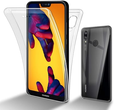 Cadorabo Hoesje geschikt voor Huawei P20 LITE 2018 / NOVA 3E in TRANSPARANT - 360° Full Body Case Cover Beschermhoes Voor- en achterbescherming, all-round bescherming met displaybescherming