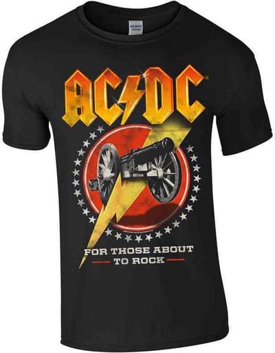 AC/DC Heren Tshirt -XXL- For Those About To Rock New Zwart
